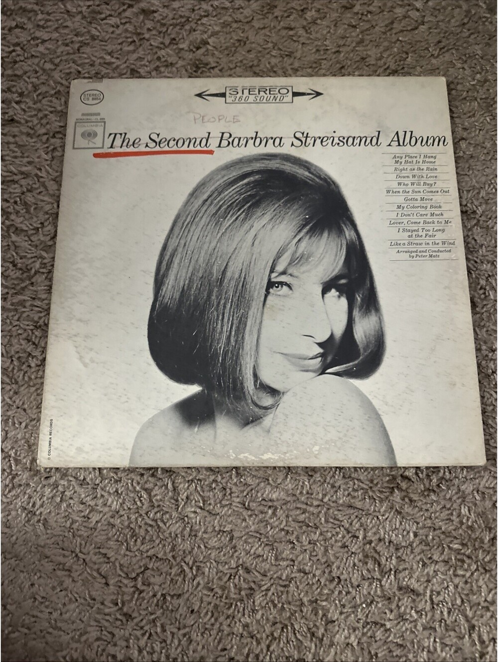 Barbra Streisand – The Second Barbra Streisand Album 1963 Vinyl LP CS 8854 VG/G